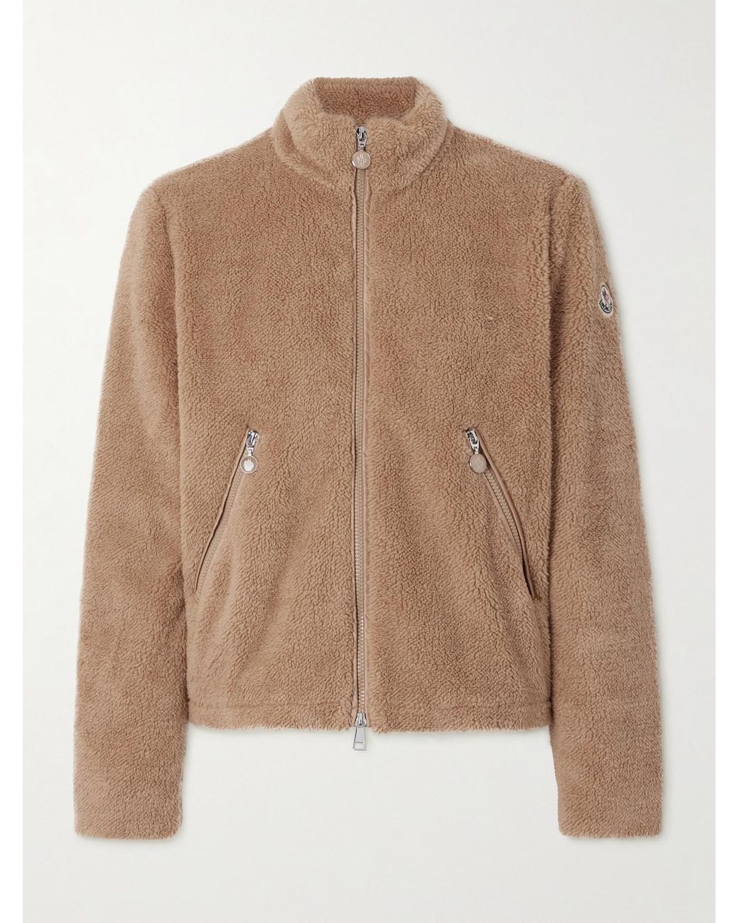 Moncler Brown Polignac Fleece And Quilted Shell Down Jacket