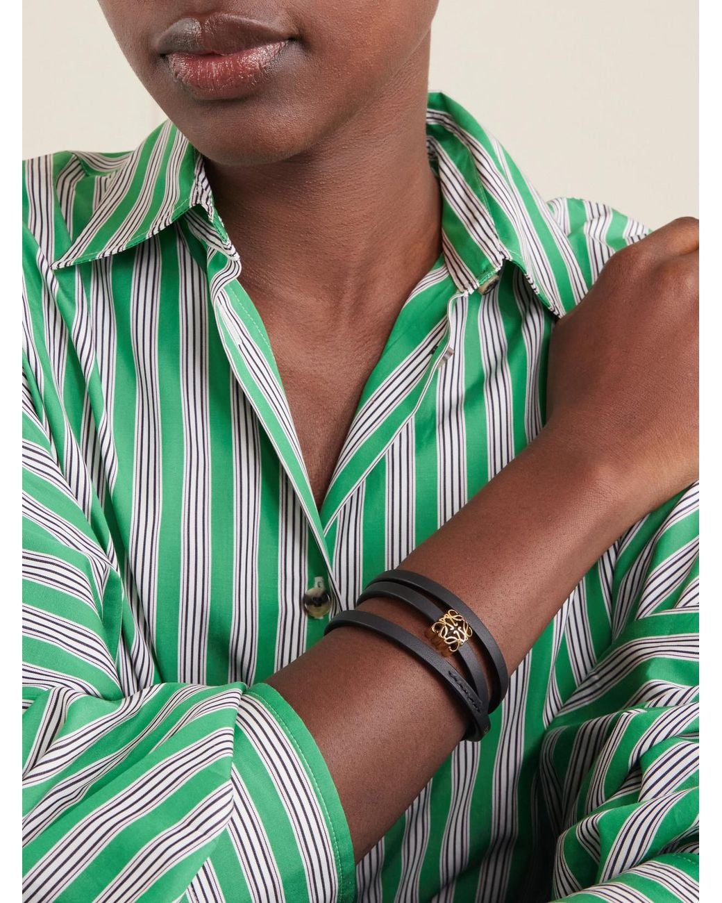 Loewe Blue Paula's Ibiza Logo-Embellished Leather Bracelet