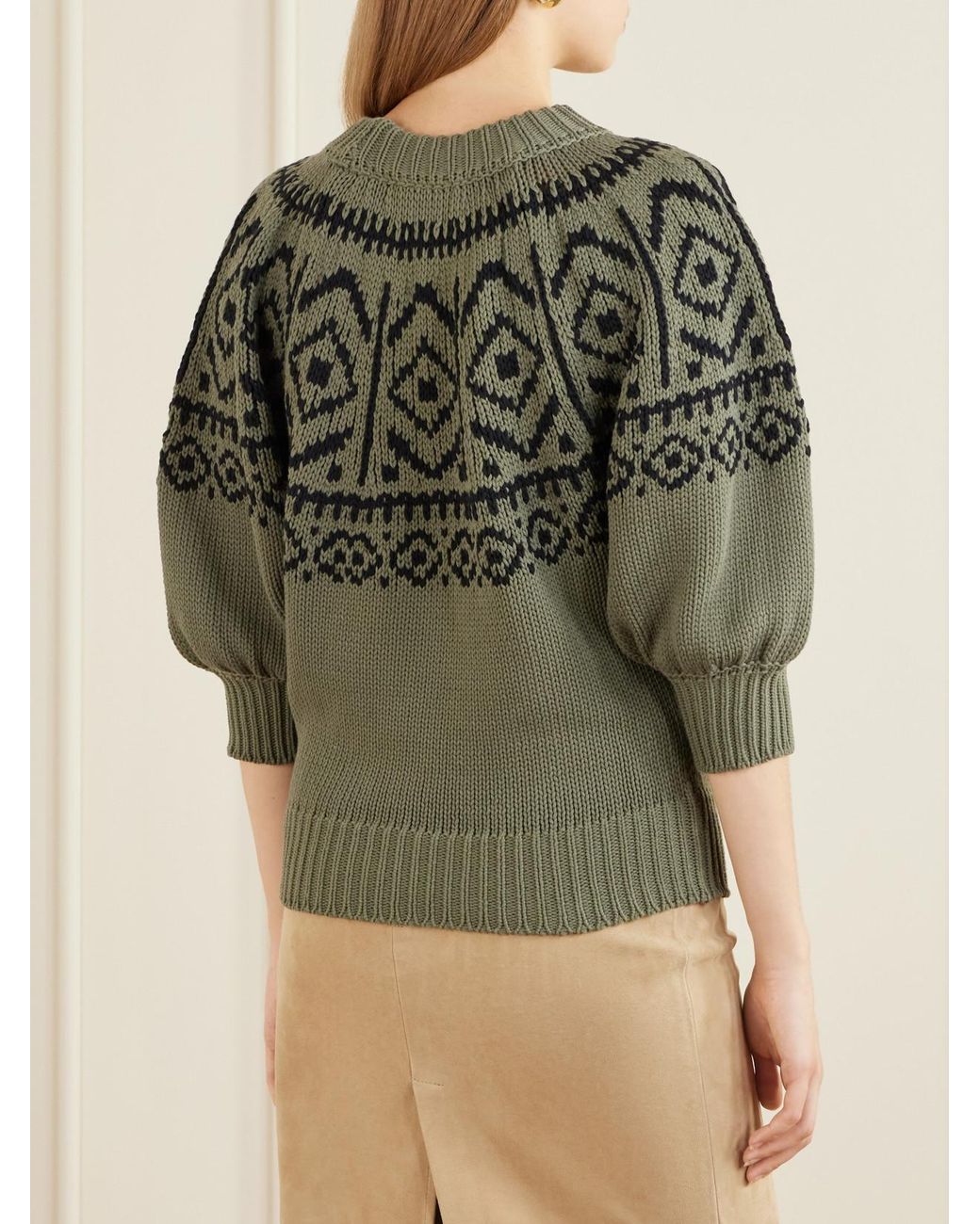 Altuzarra Gray Howard Intarsia-Knit Cotton-Blend Sweater