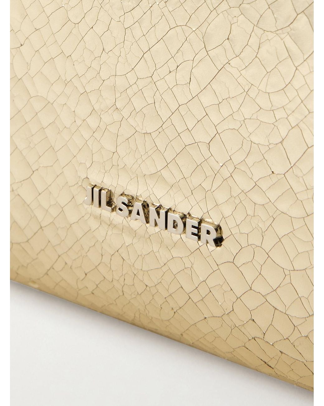 Jil Sander Natural Goji Pillow Small Crinkled Metallic Leather Shoulder Bag