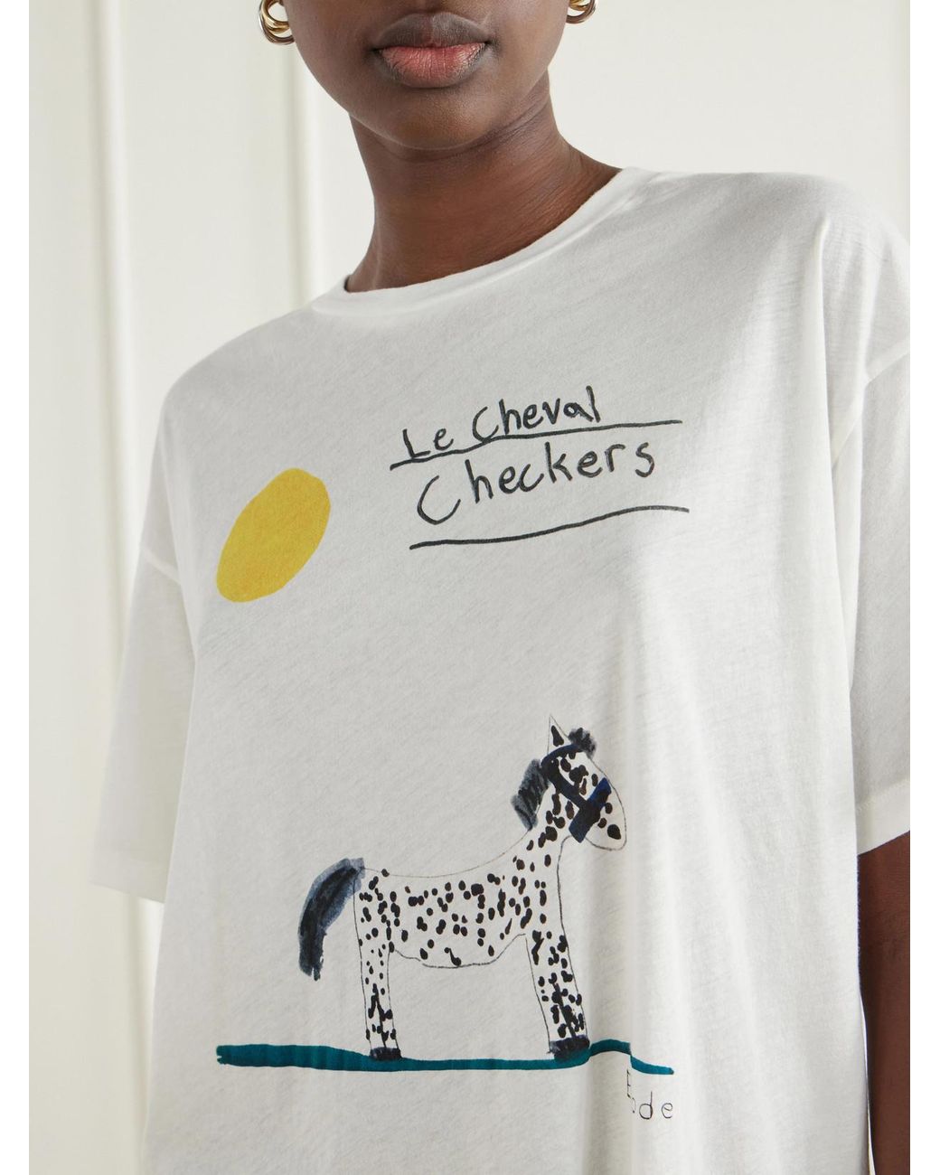 Bode White Cheval Printed Cotton-Jersey T-Shirt
