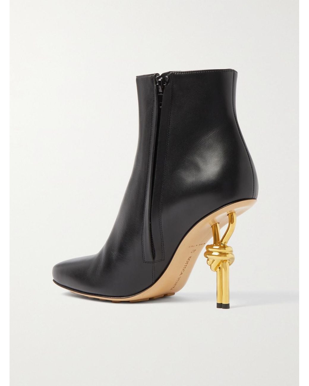 Bottega Veneta Black Knot Leather Ankle Boots