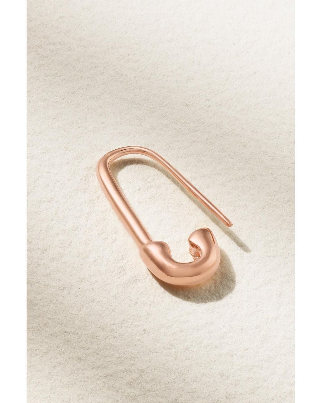 Anita Ko Natural Safety Pin 18-Karat Rose Single Earring