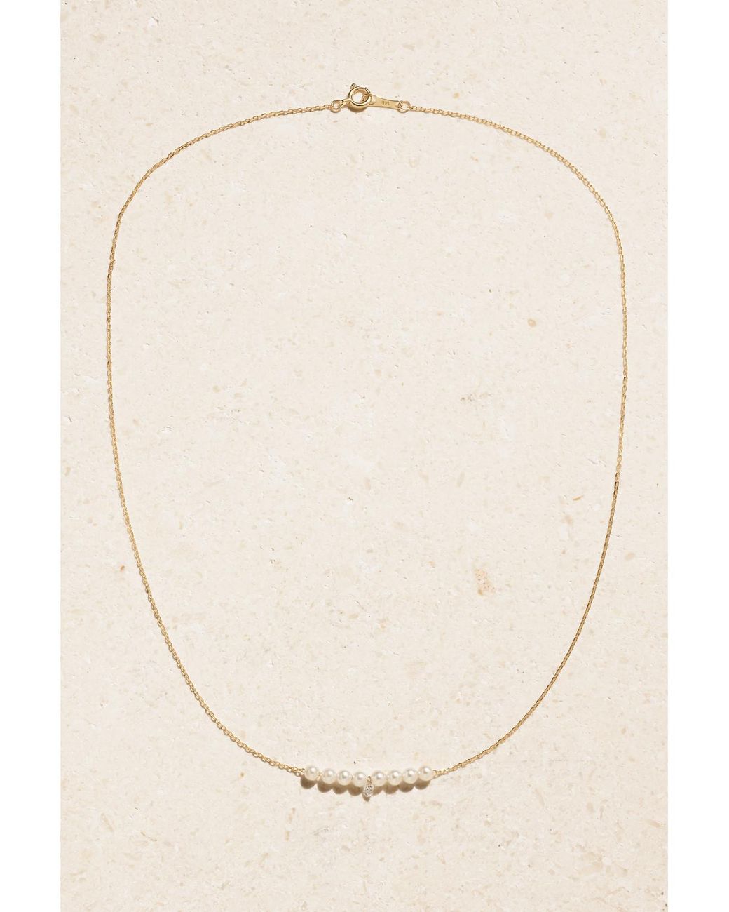 Mizuki Natural 14-Karat, Pearl And Diamond Necklace