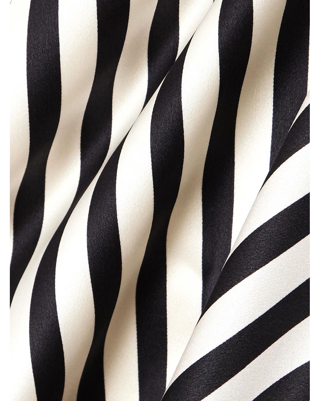 Olivia Von Halle White Nika Belted Striped Silk-Satin Robe
