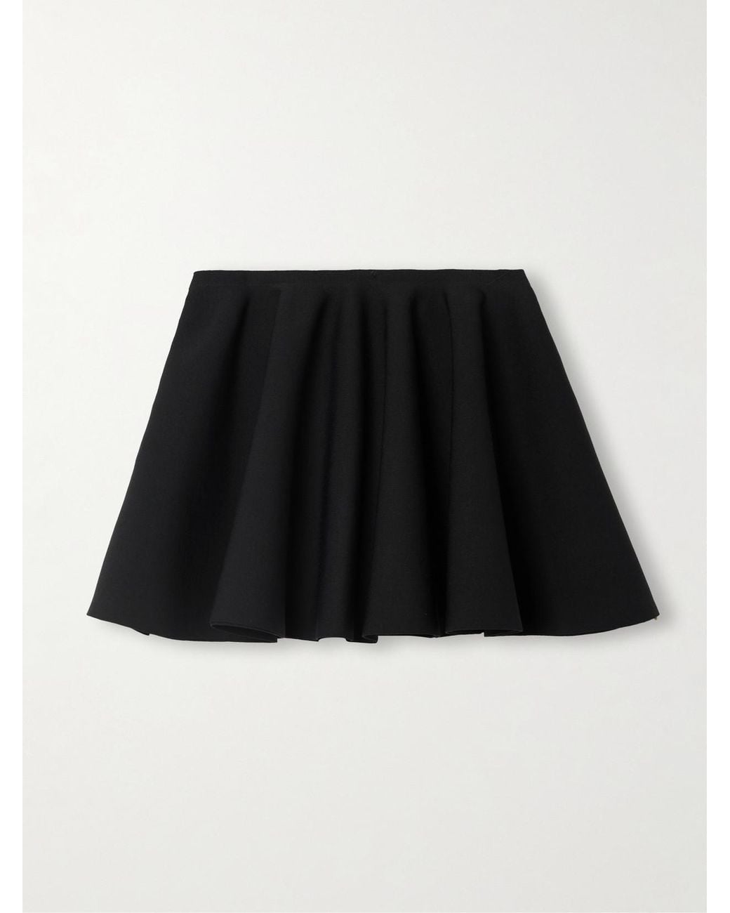 Alaïa Black Godet Pleated Knitted Mini Skirt