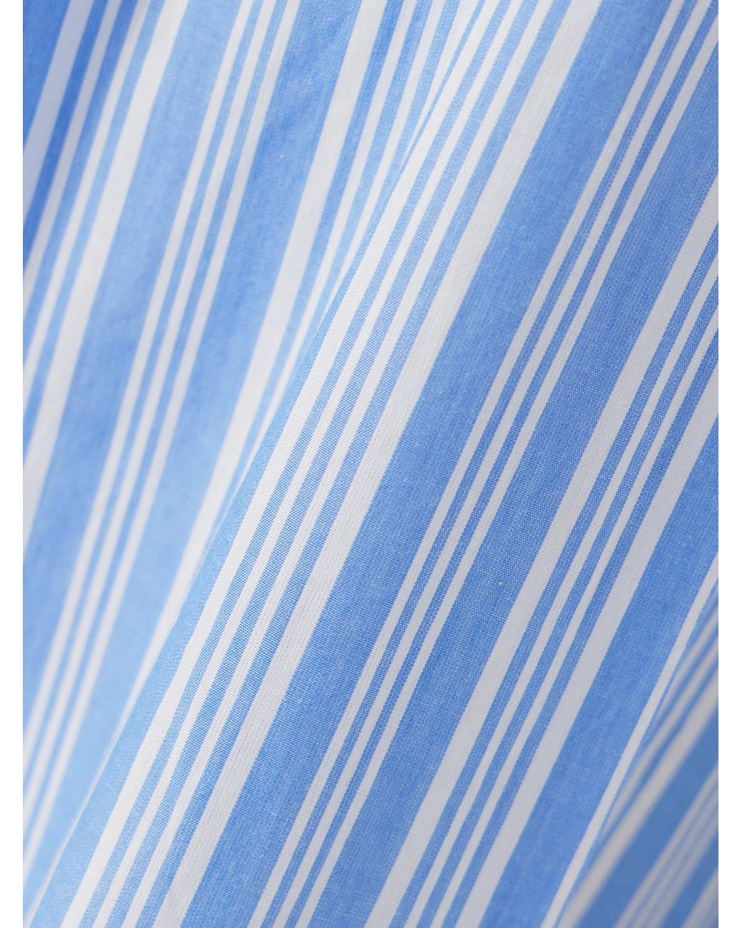 Doen Blue Lavona Striped Organic Cotton Straight-Leg Pants