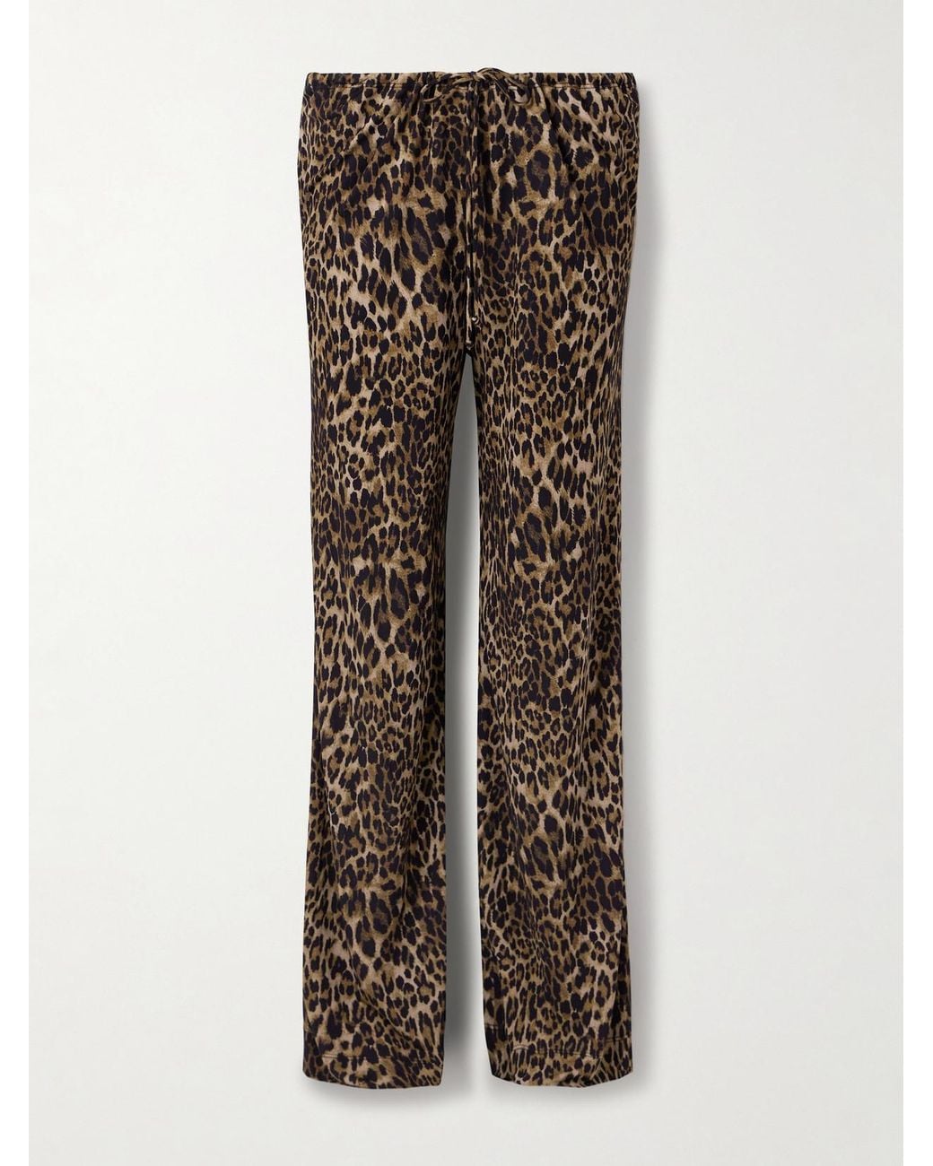 Nili Lotan Brown Adriel Leopard-Print Crepe De Chine Wide-Leg Pants