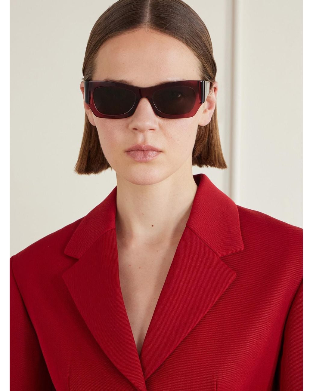 Céline Red Square-Frame Acetate Sunglasses