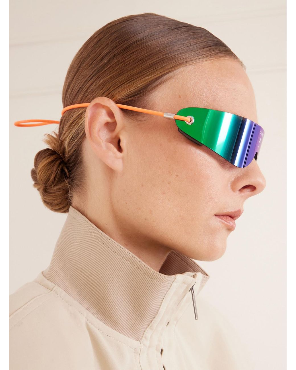 Céline Green Runner Shield-Style Injection Sunglasses