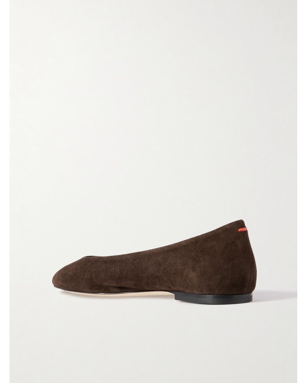 Aeyde White Ellie Suede Ballet Flats