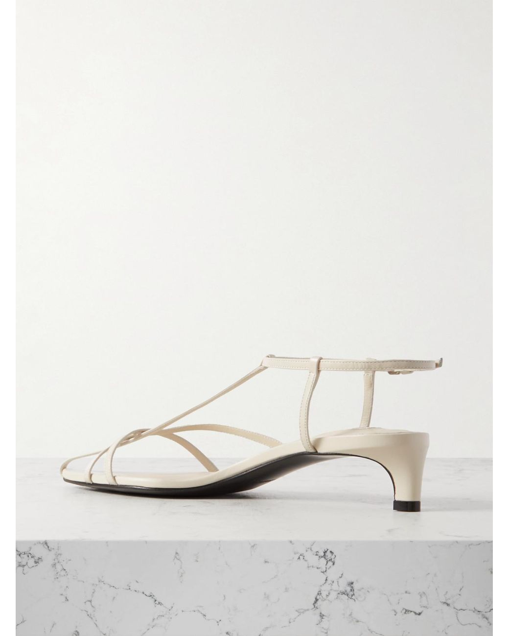 Jil Sander White Leather Slingback Sandals