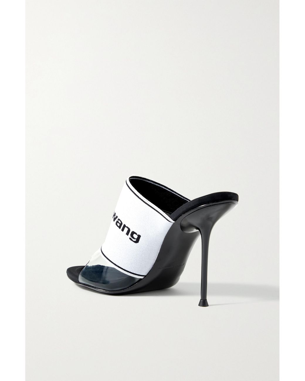 Alexander Wang Sienna Logo-jacquard Stretch-knit And Pvc Mules in White