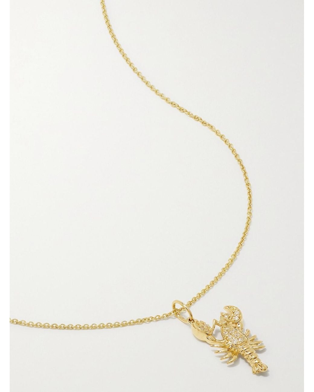 Sydney Evan Natural Lobster 14-Karat Diamond Necklace