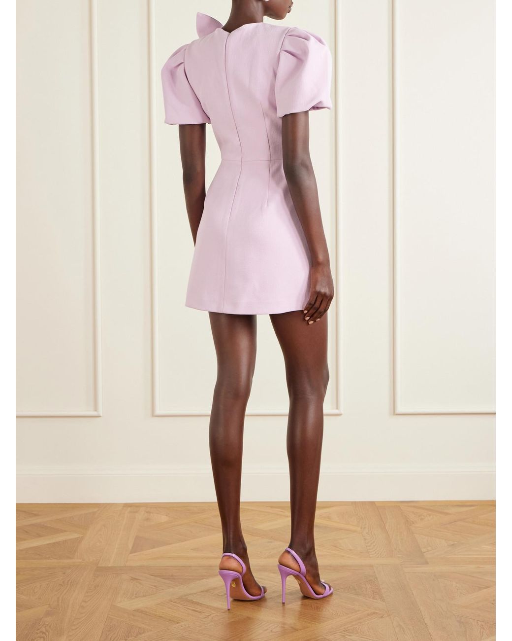 Rebecca Vallance Pink Yolanda Bow-Detail Crepe Mini Dress