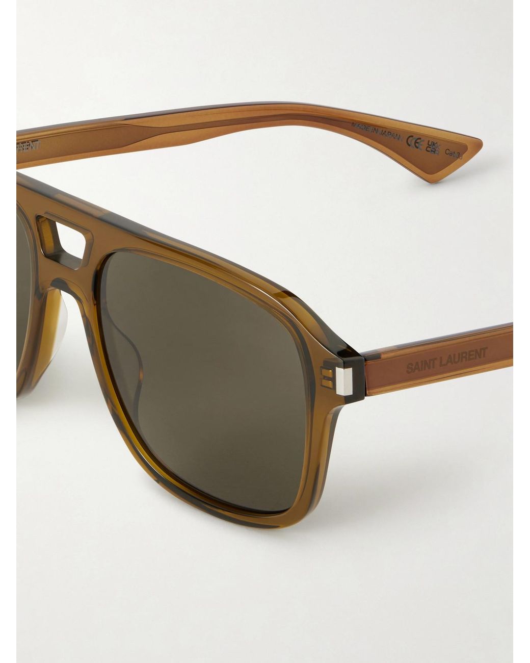 Saint Laurent Brown Aviator-Style Acetate Sunglasses