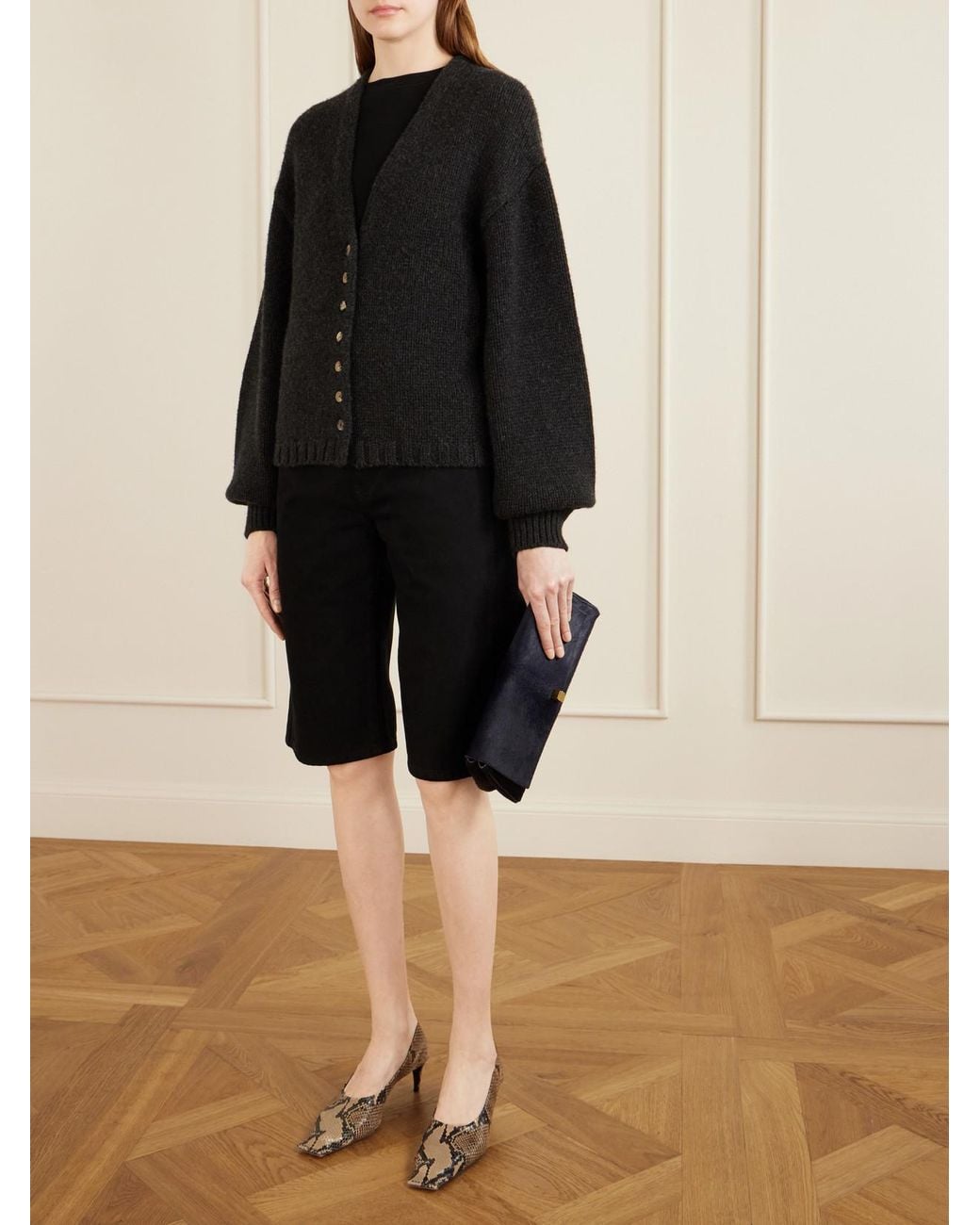 Khaite Black Axel Cashmere Cardigan