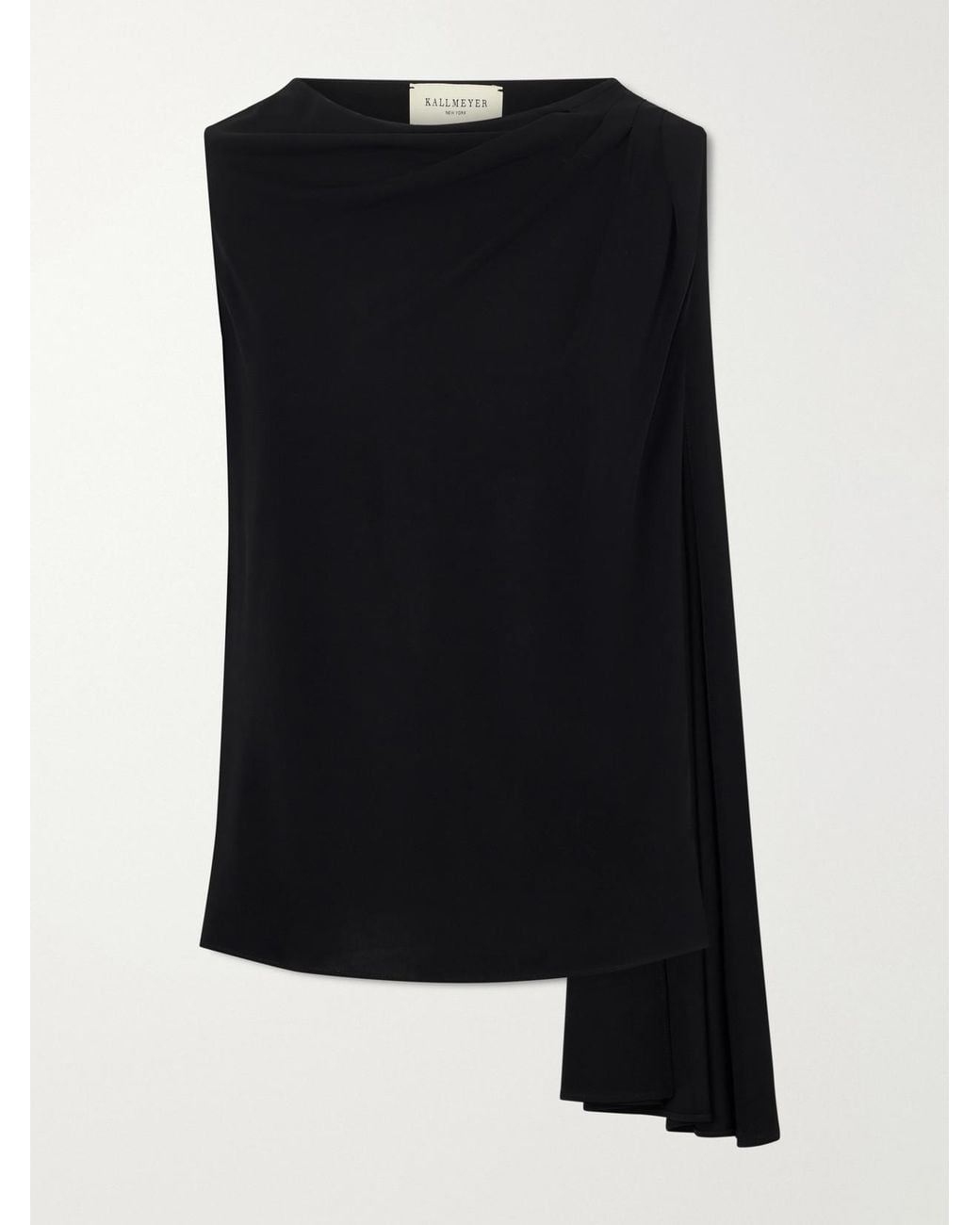 Kallmeyer Black Floriana Ruched Jersey Tank