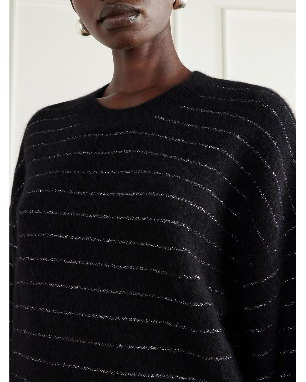 Isabel Marant Black Stacy Striped Embellished Sweater