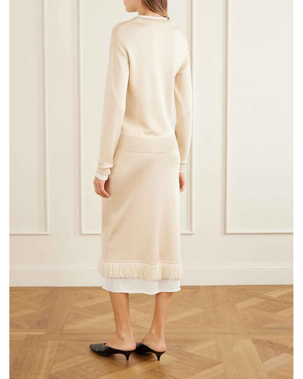 Bottega Veneta Natural Knitted Silk Cardigan