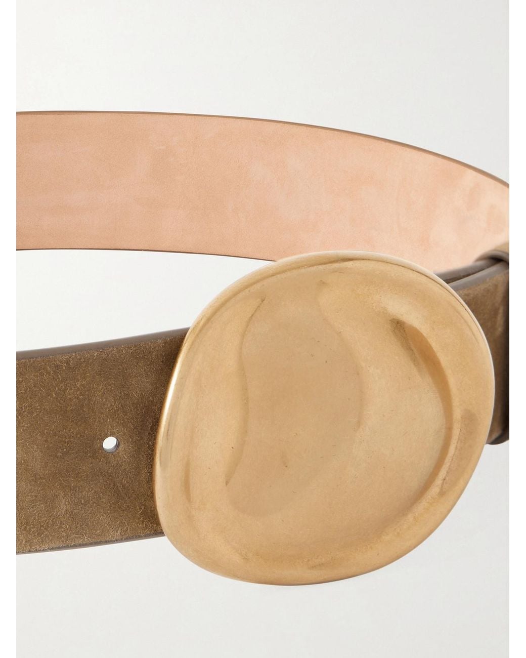 Khaite Natural Keefe Suede Belt