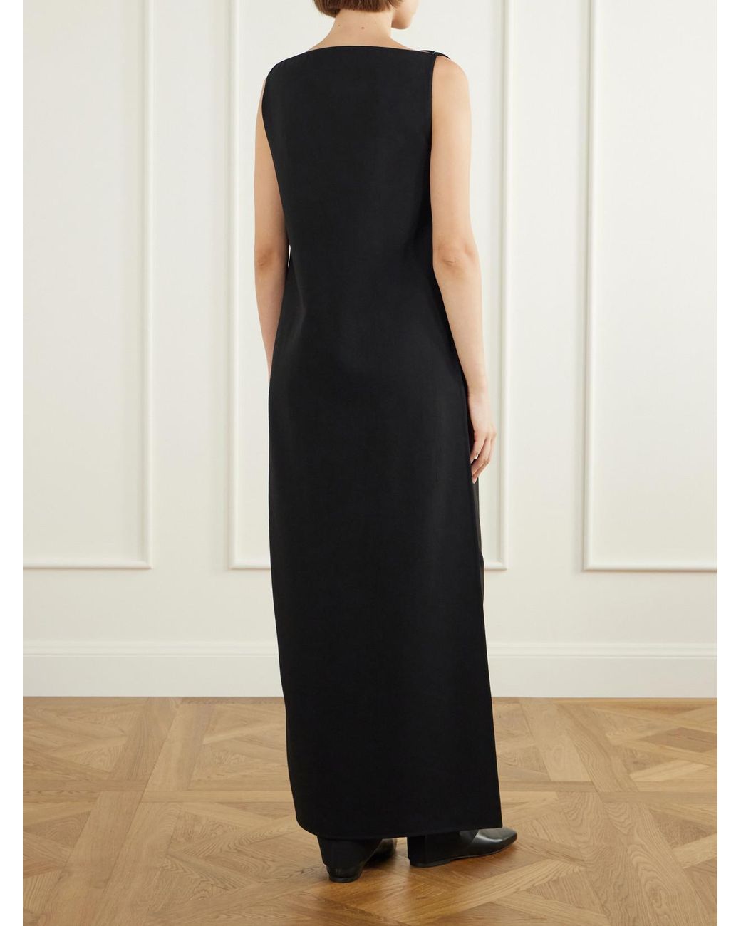 Jil Sander Black Cropped Wool-Blend Blouse