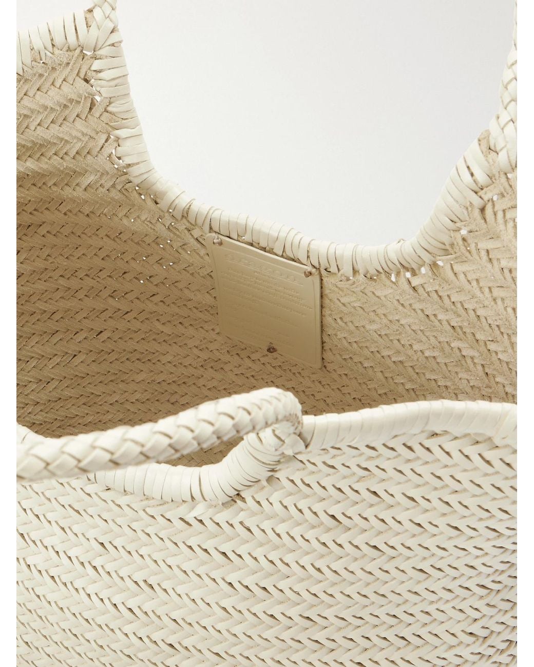 Dragon Diffusion Natural Ns Diagonal Triple Jump Woven Leather Tote