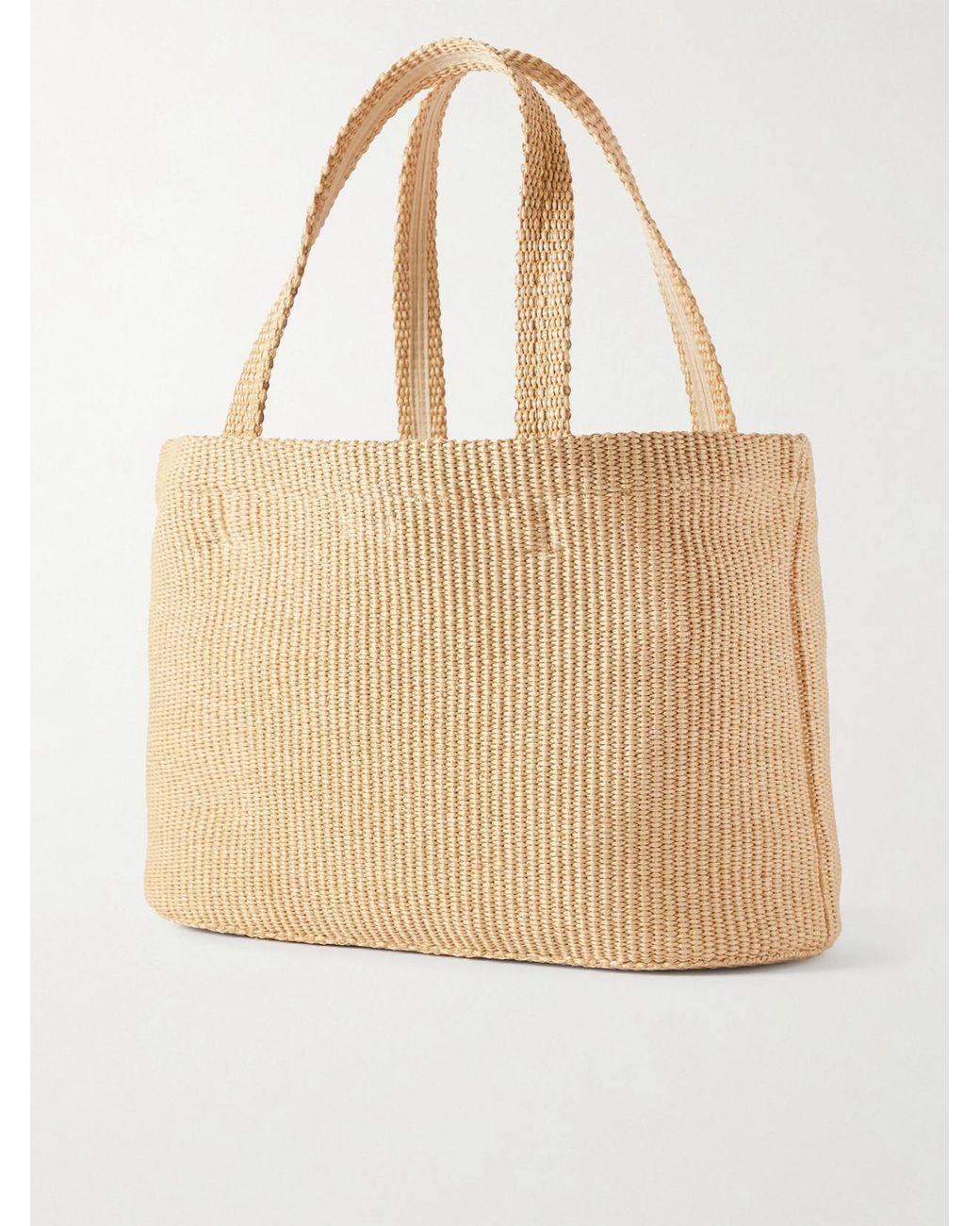 Jimmy Choo Natural Avenue Logo-Embroidered Woven Raffia Tote