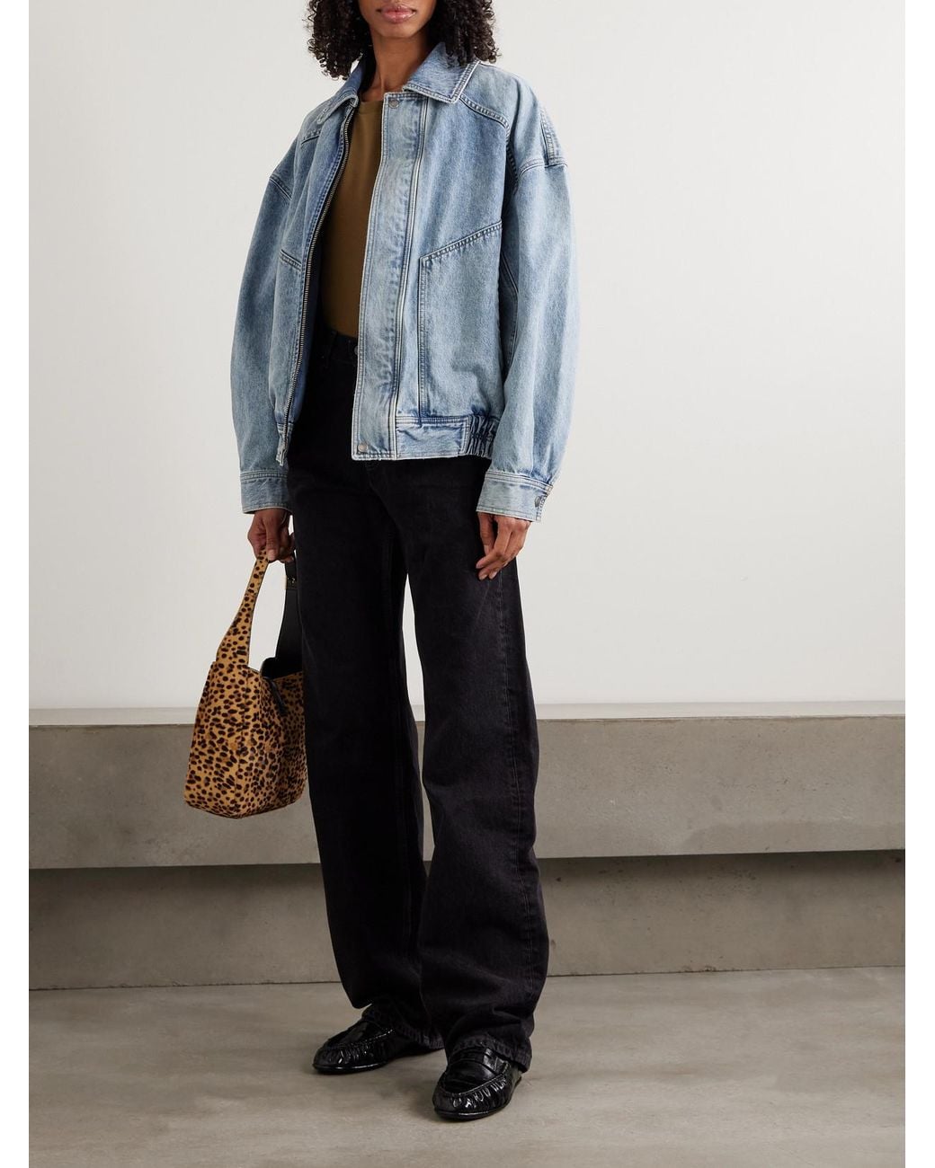 Saint Laurent Blue Oversized Paneled Denim Jacket