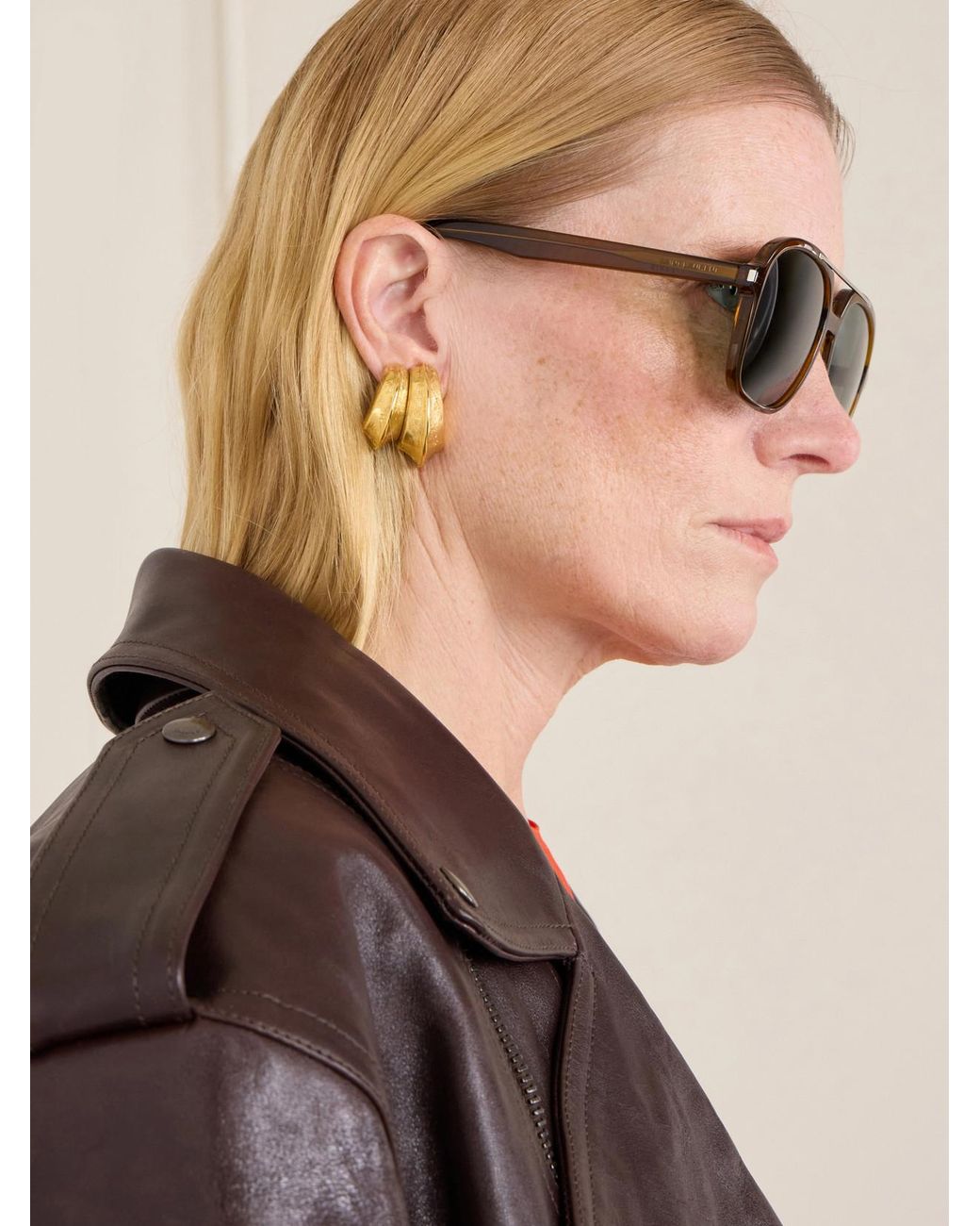 Saint Laurent Green Sl 545 Aviator-Style Acetate Sunglasses