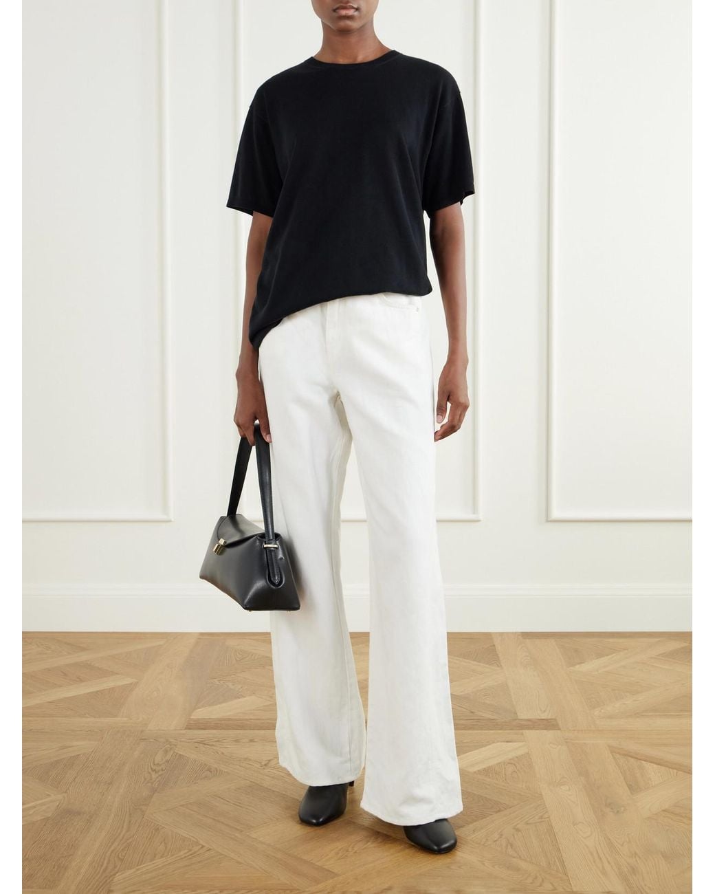 Totême Black Palmellato Leather Shoulder Bag