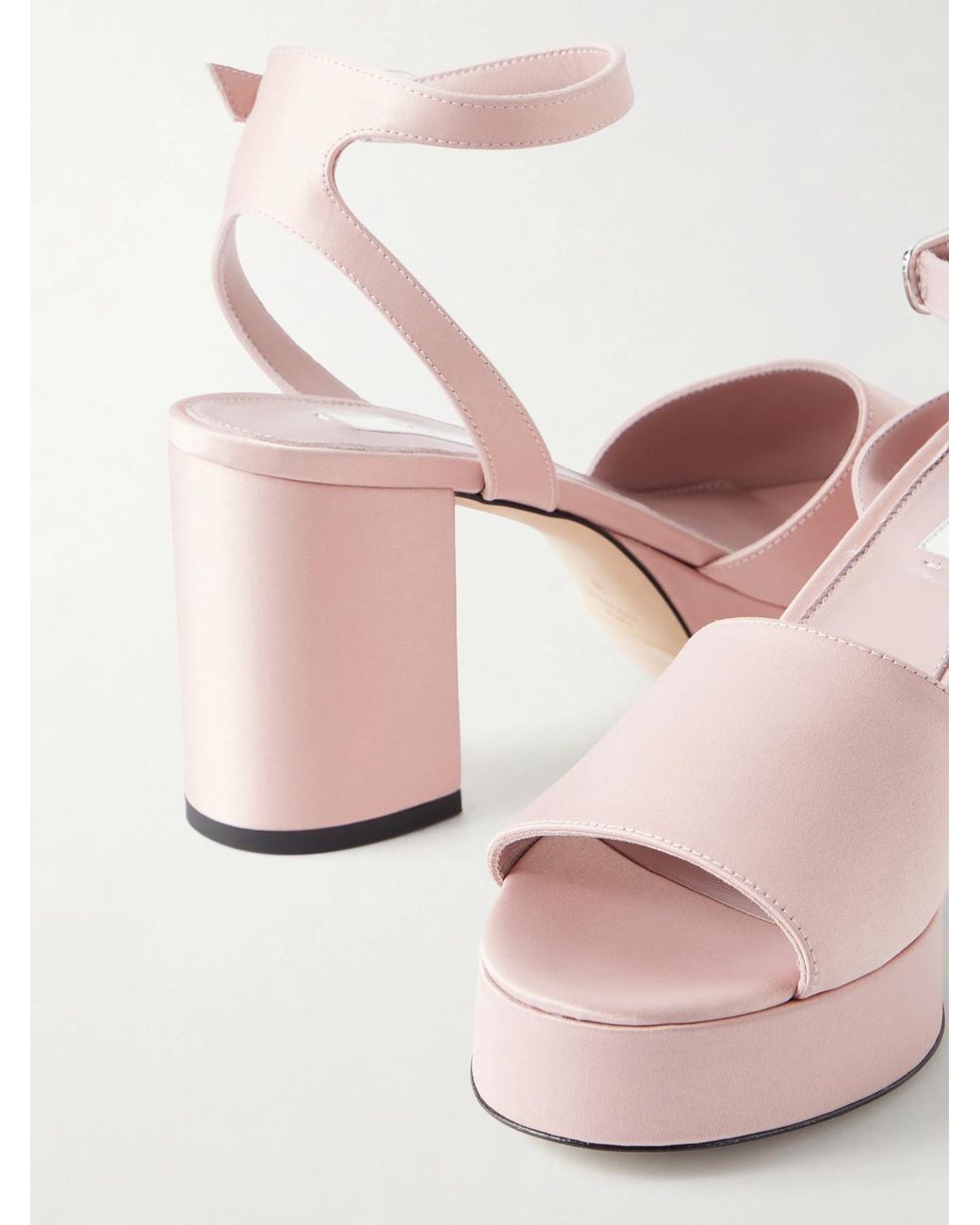 Totême Pink 90 Satin Platform Sandals