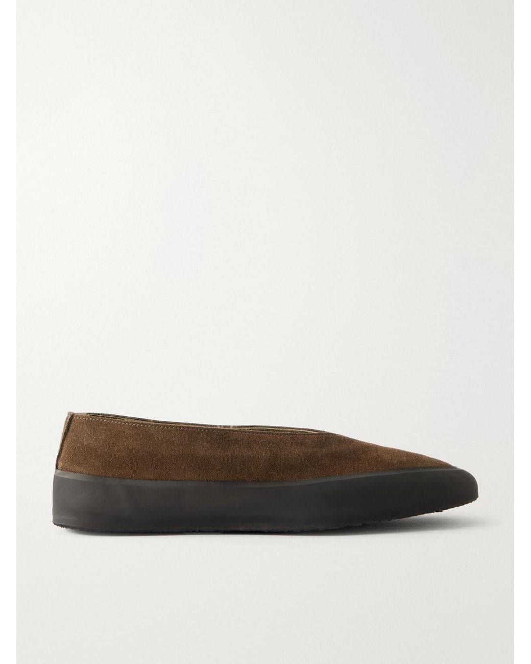Le Monde Beryl Green Apres Ski Rubber-Trimmed Suede Ballet Flats