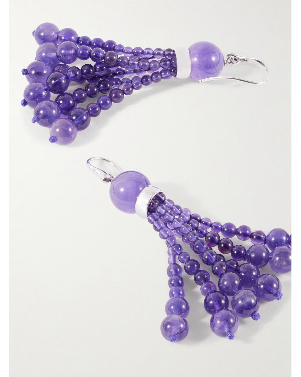 Le Sundial Purple Venice Opera Tasseled Sterling Amerthyst Earrings