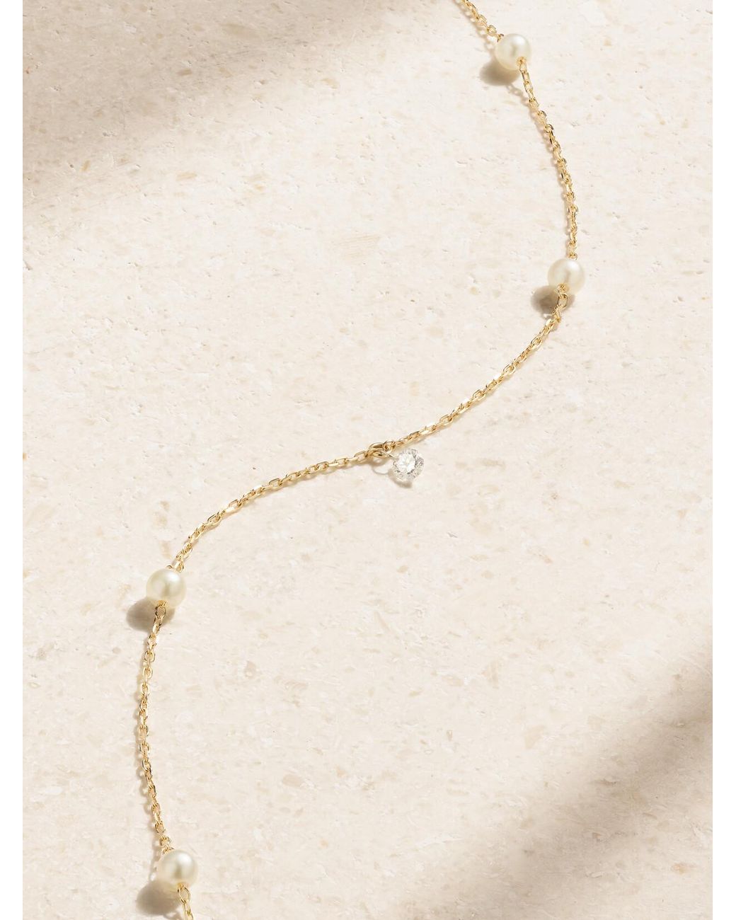 Mizuki Natural 14-Karat, Pearl And Diamond Necklace
