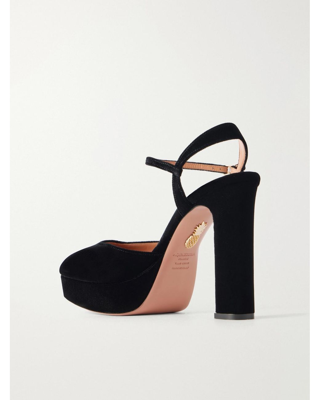 Aquazzura Black Amira 110 Velvet Pumps