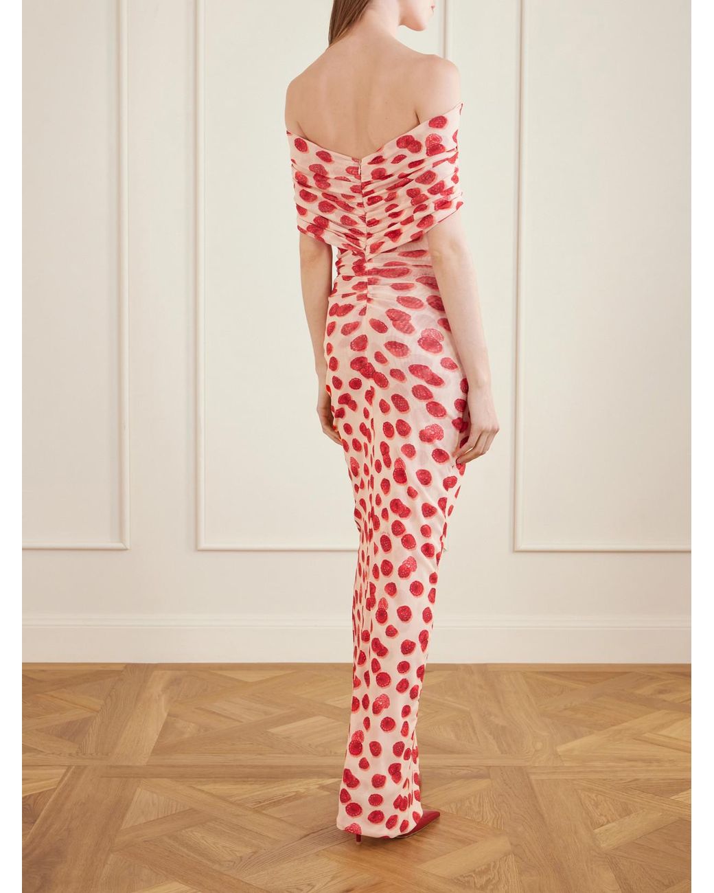 Stella McCartney White Printed Chiffon Midi Dress