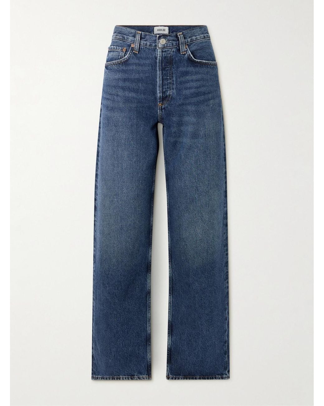 Agolde Blue Arc Long High-Rise Wide-Leg Jeans