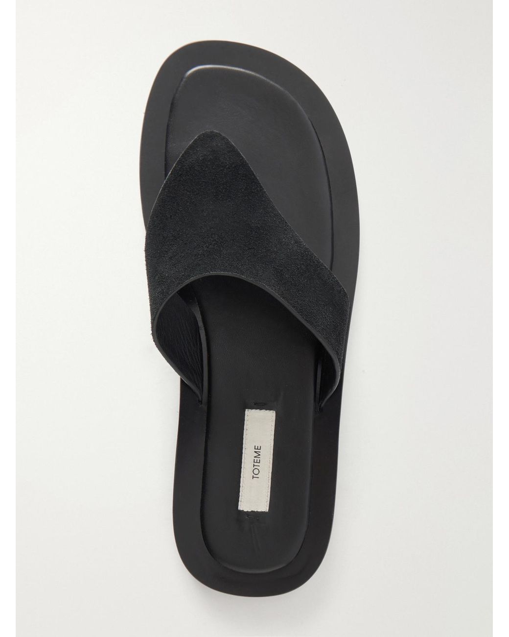 Totême Black Suede Thong Sandals