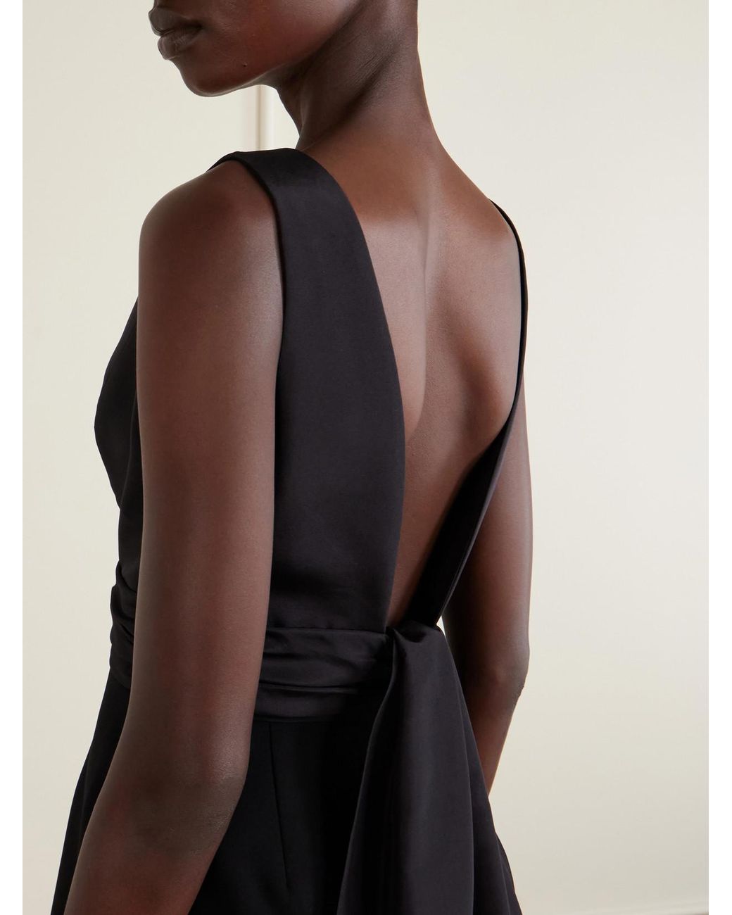 Carolina Herrera Blue Bow-Detailed Faille Gown