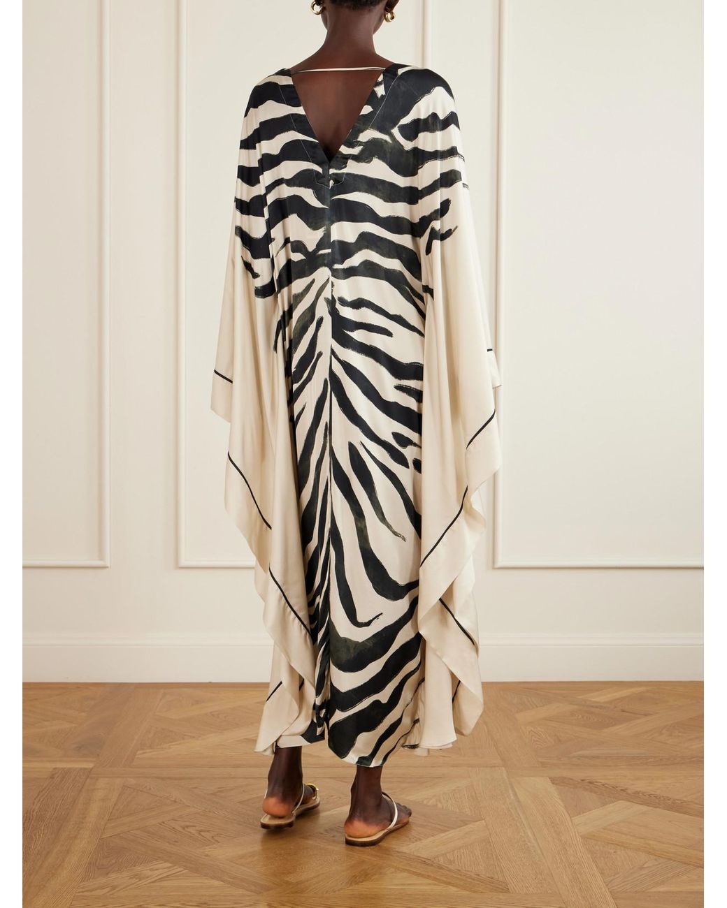 ANDRES OTALORA White Zawadi Del Sol Printed Satin Maxi Dress