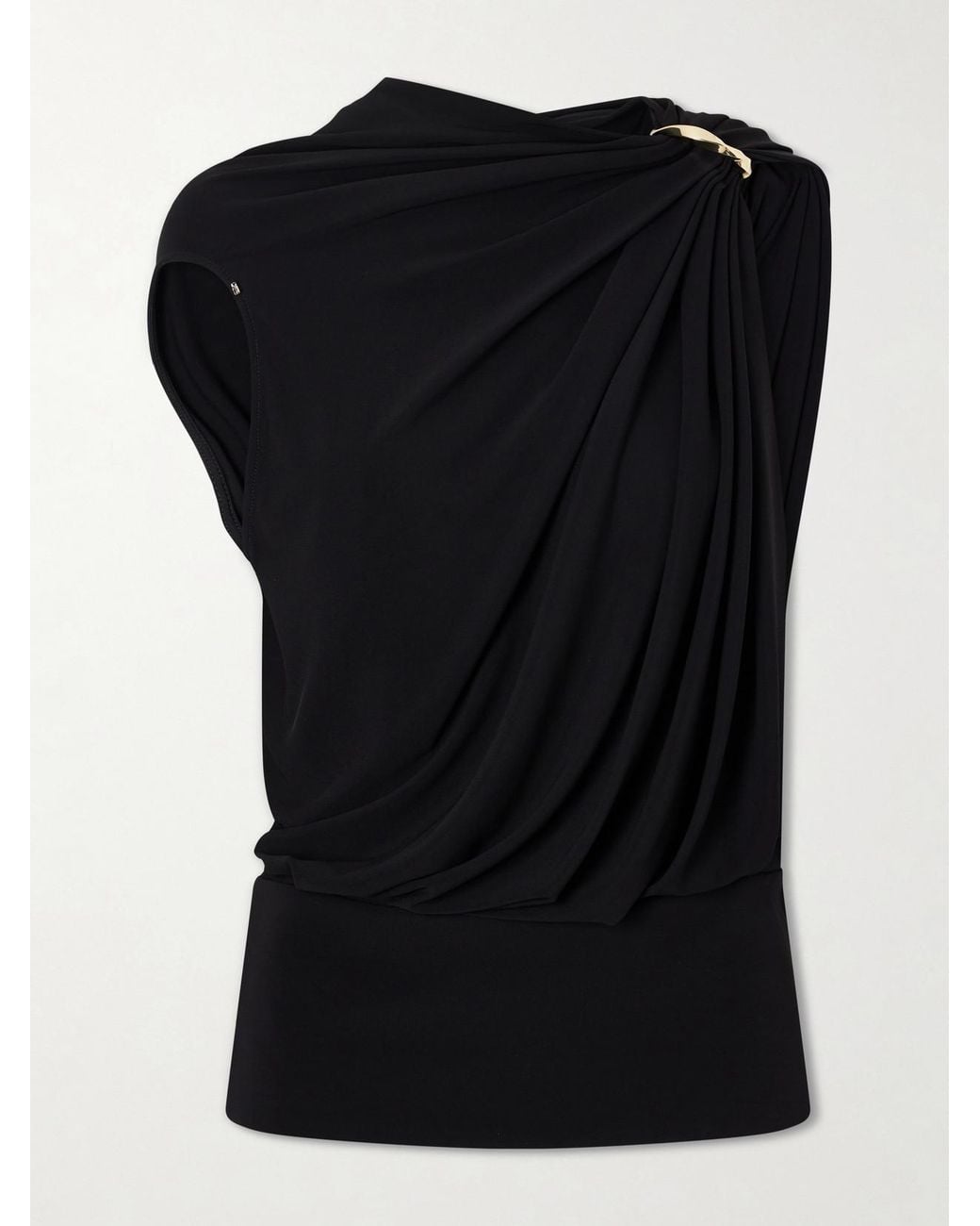 Sportmax Black Lacuna Embellished Jersey Blouse