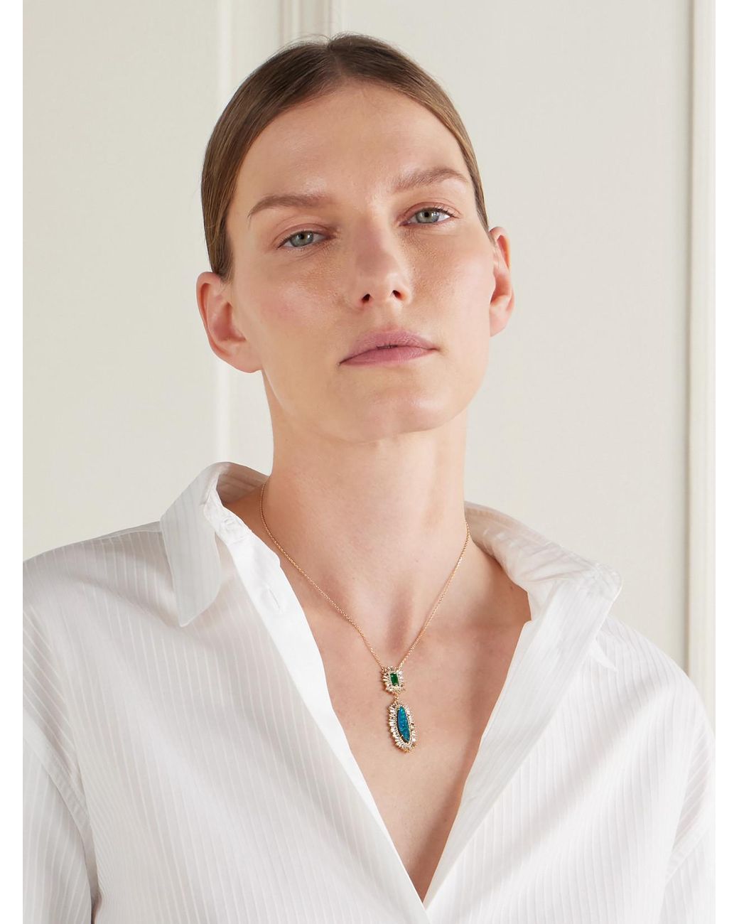 Suzanne Kalan Natural 18-Karat Multi-Stone Necklace