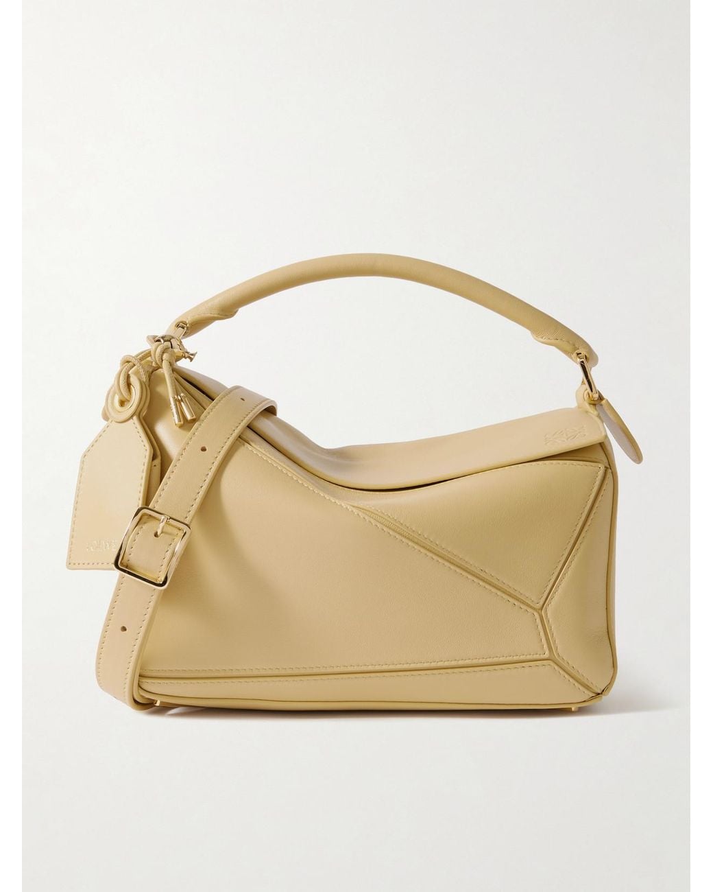 Loewe Metallic Featherlight Puzzle Small Textured-Leather Top-Handle Bag
