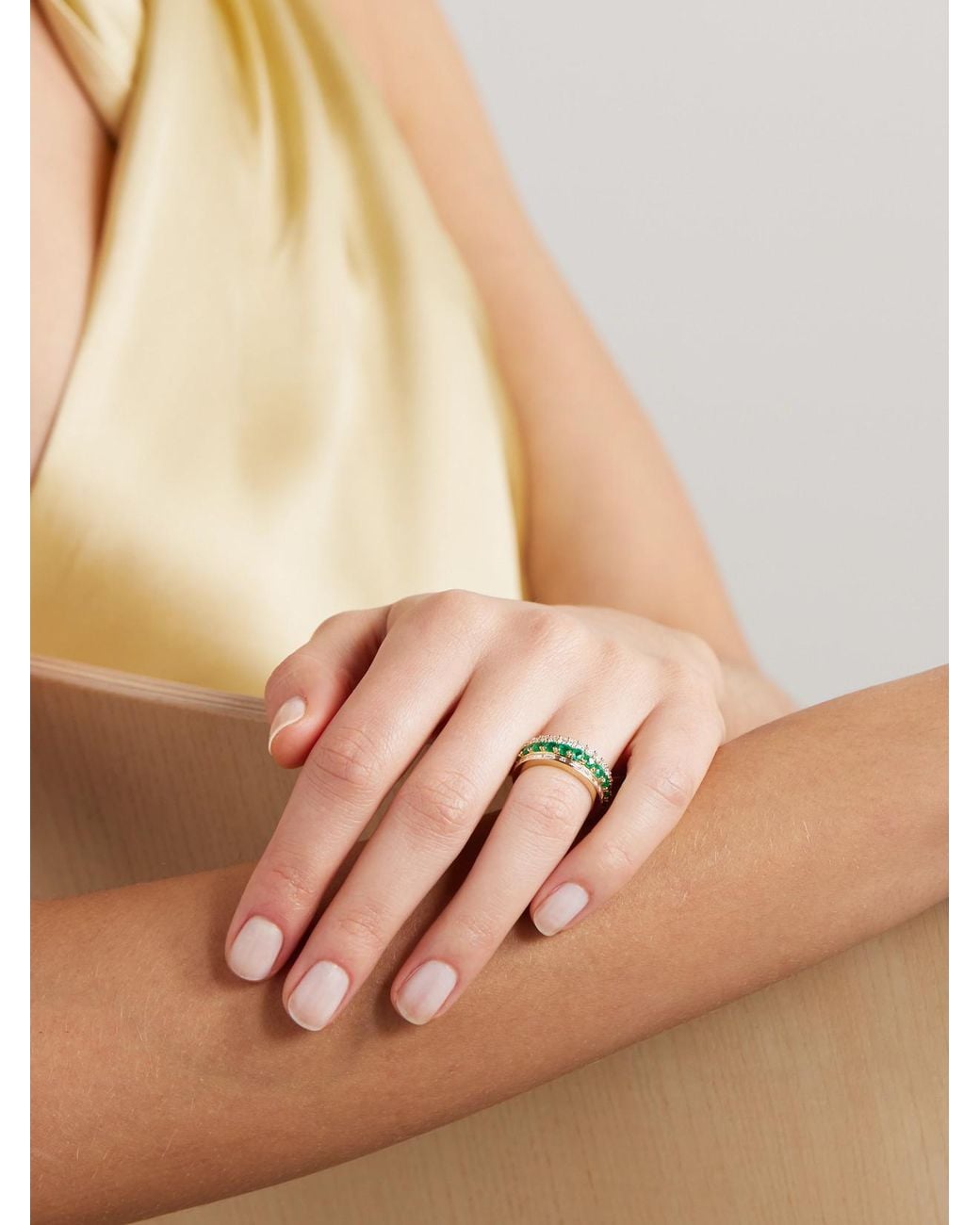 Anita Ko Blue 18-Karat, Emerald And Diamond Ring