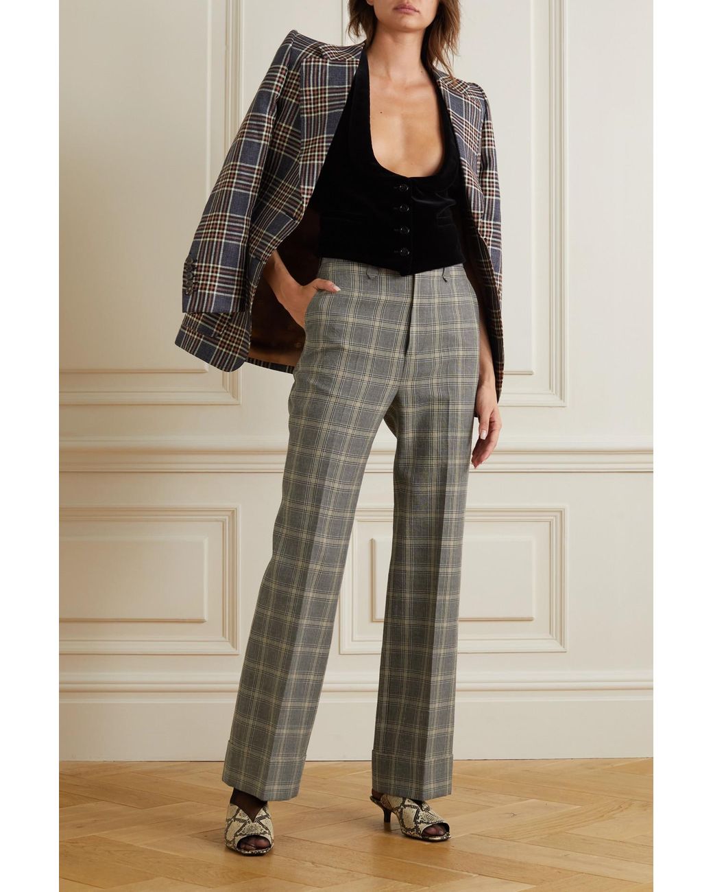 Model Wears a Pair of Beige Trousers and a Checked Jacket during the Gucci  Fashion Show at the Womens Fashion Week 2020 in Milan Editorial Stock  Photo  Image of handsome trousers