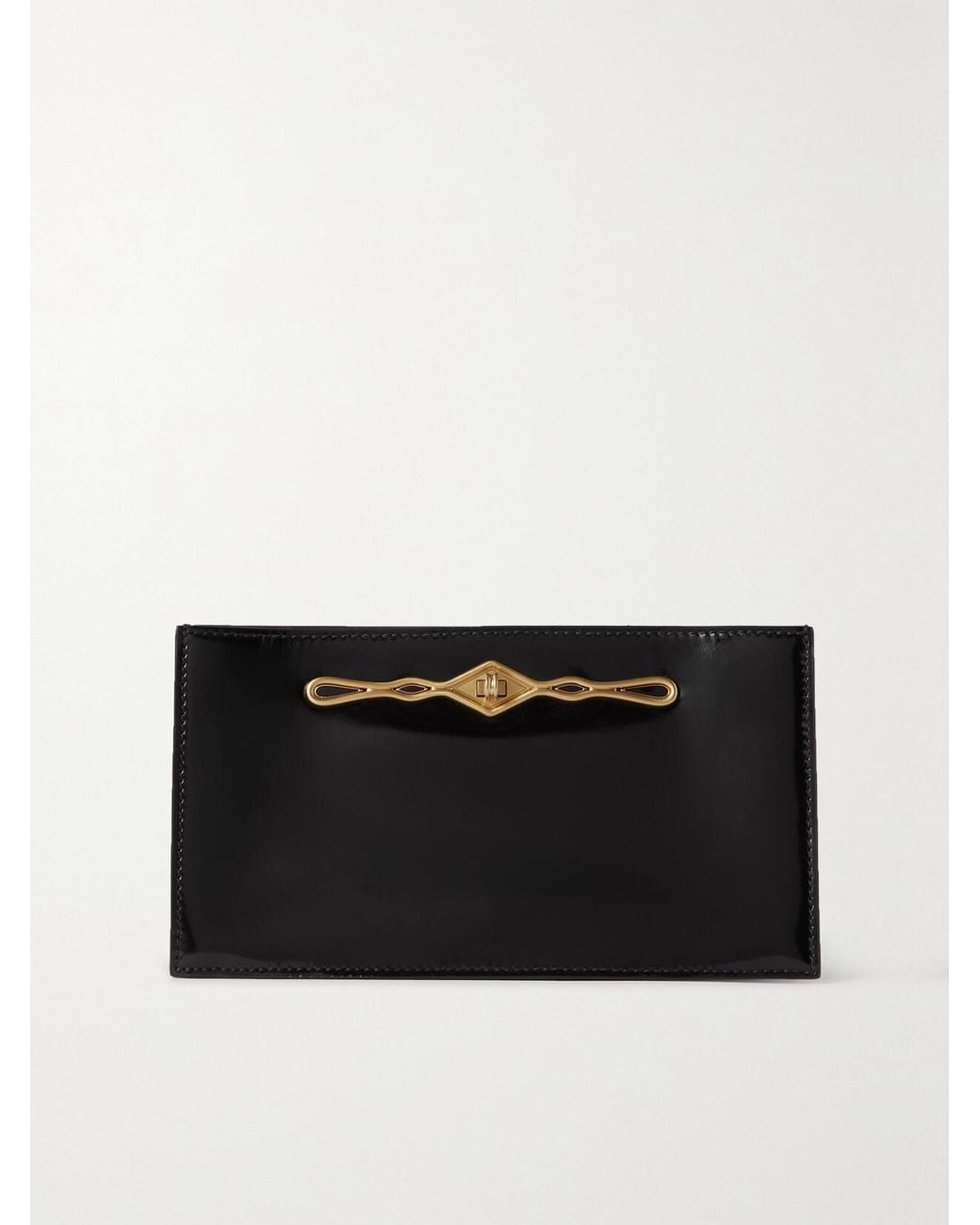 Metier Black Fernando Jorge Ease Embellished Glossed-Leather Clutch