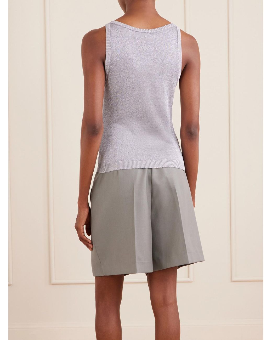 Missoni White Metallic Knitted Tank
