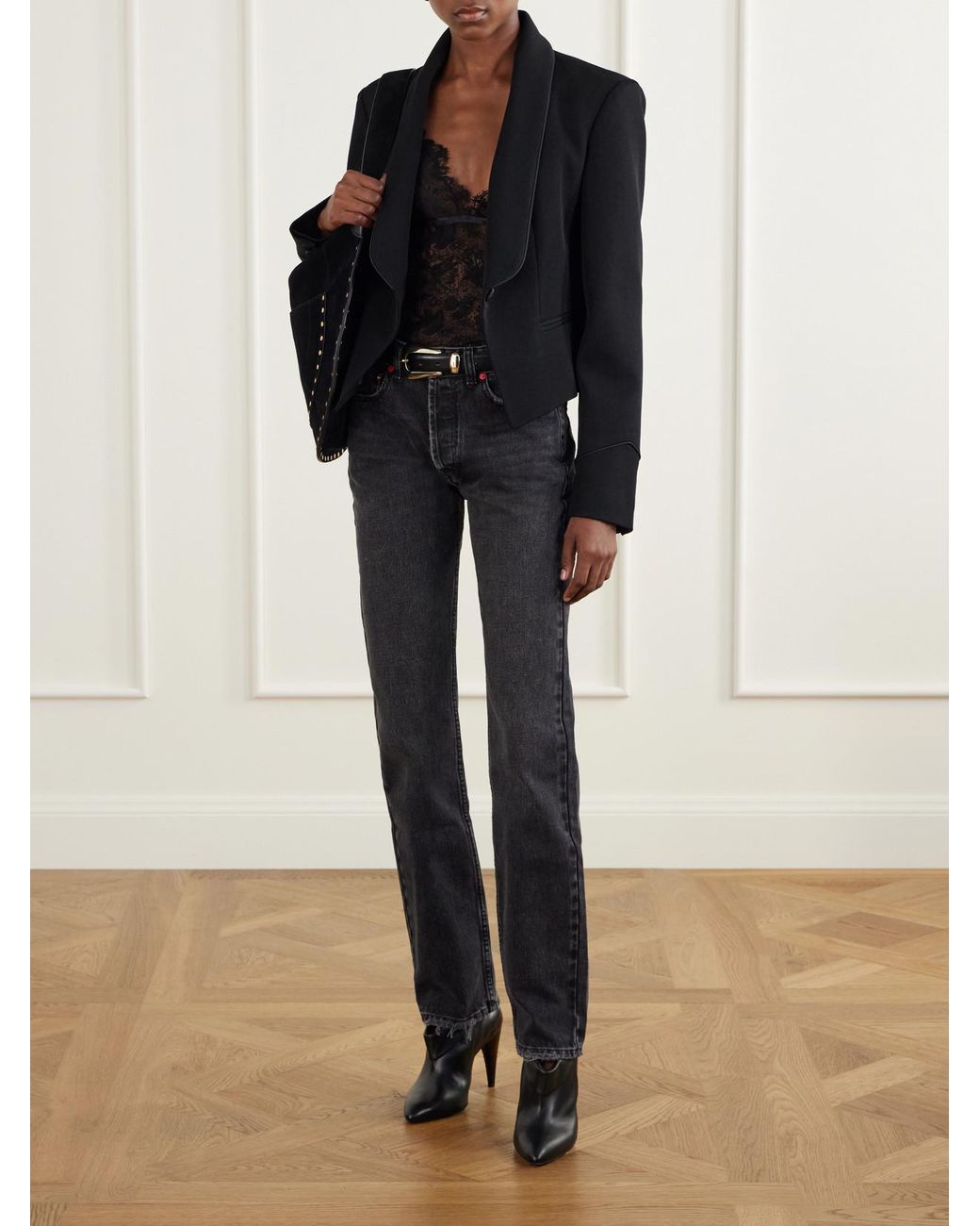 Isabel Marant Gray Daya Mid-Rise Straight-Leg Jeans