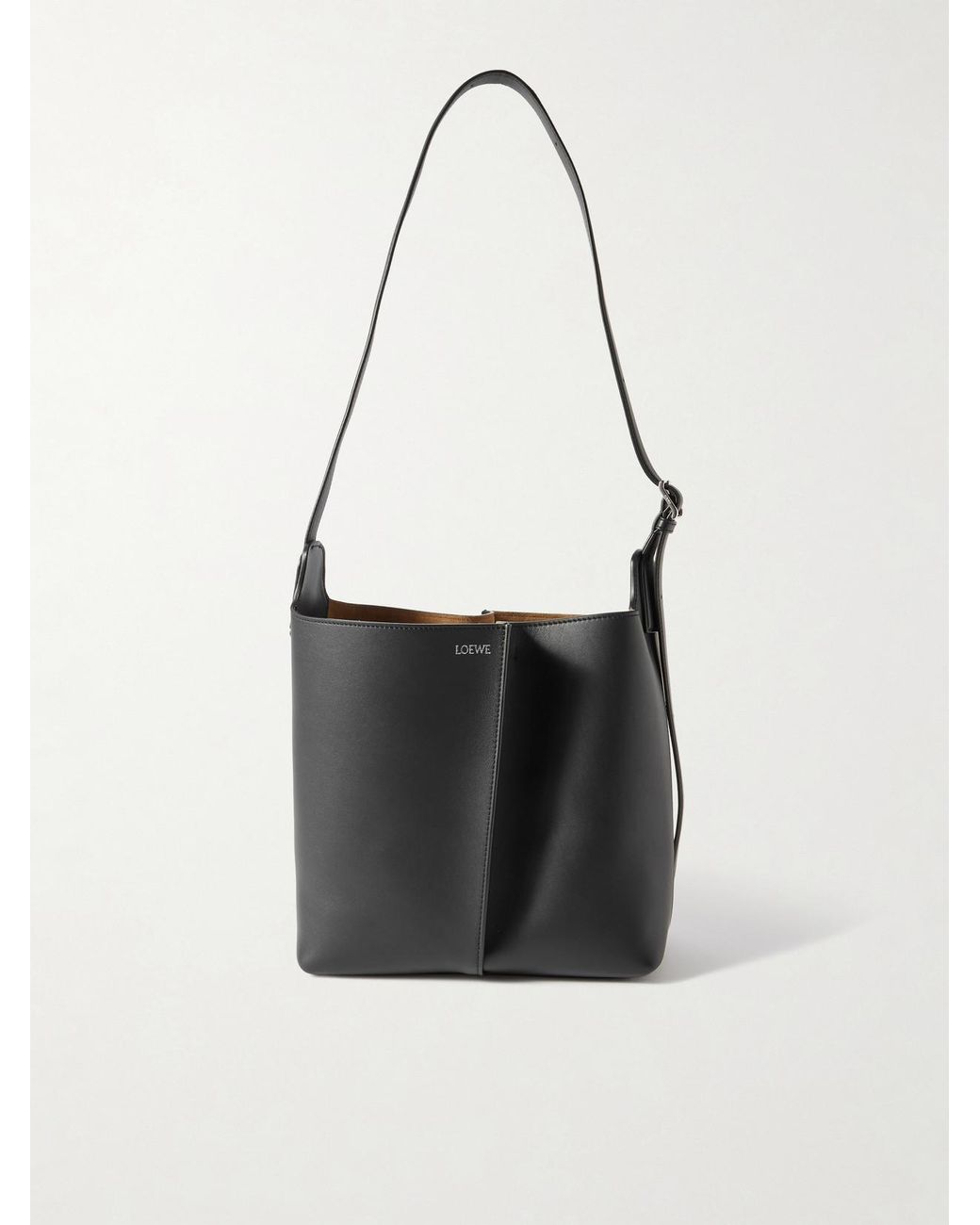 Loewe White Bilbao Medium Pleated Leather Shoulder Bag